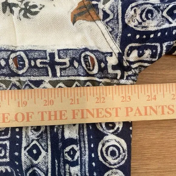 Vintage Crossings Polo Shirt T Shirt Men’s Size XL Blue Floral Aztec - Picture 10 of 10